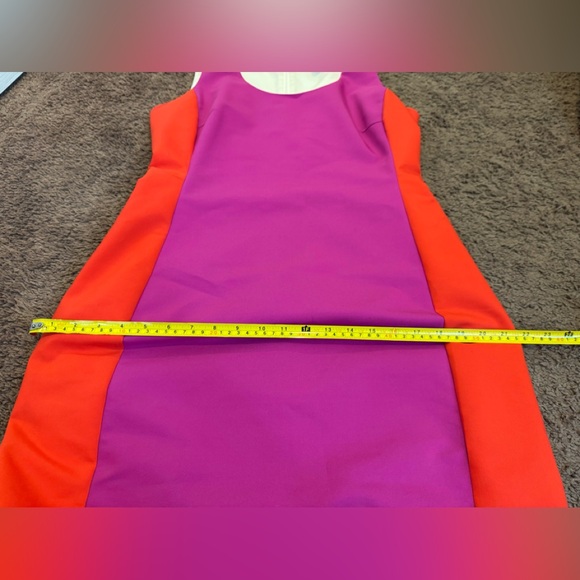 Belle Badgley Mischka Sheath Dress Colorblock Magenta Red Stretch US 12 44 - Picture 9 of 9